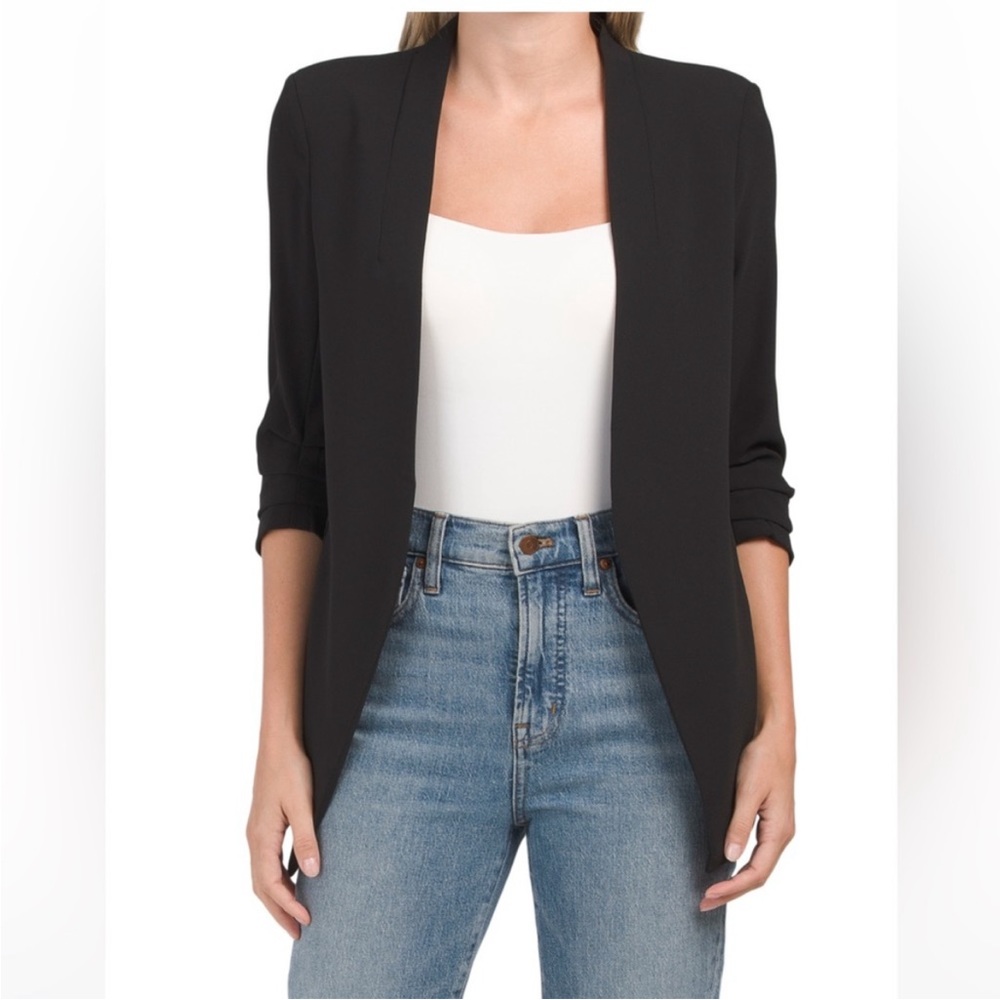 Rachel Zoe rouched black blazer